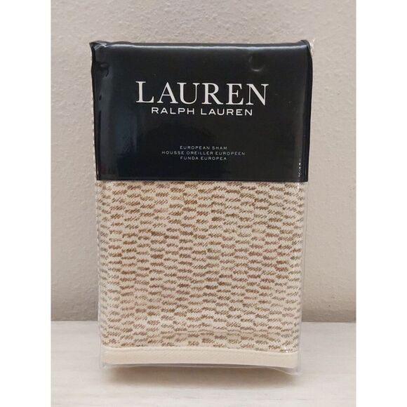 Ralph Lauren ISLA TEXTURE 100% Cotton NATURAL European Euro Pillow Sham $170 - Picture 1 of 12